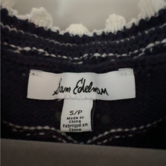 New Sam Edelman Navy and White Sweater Vest Anthropologie - Picture 3 of 3
